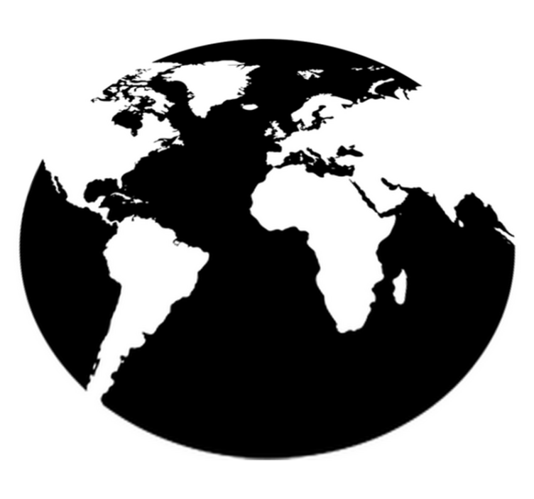 Vinyl tapijt wereldkaart muursticker cirkel - TenStickers