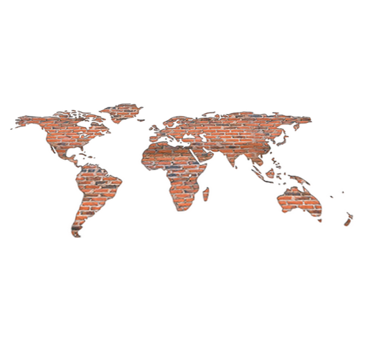 Vinyl tapijt wereldkaart muurkaart baksteen - TenStickers