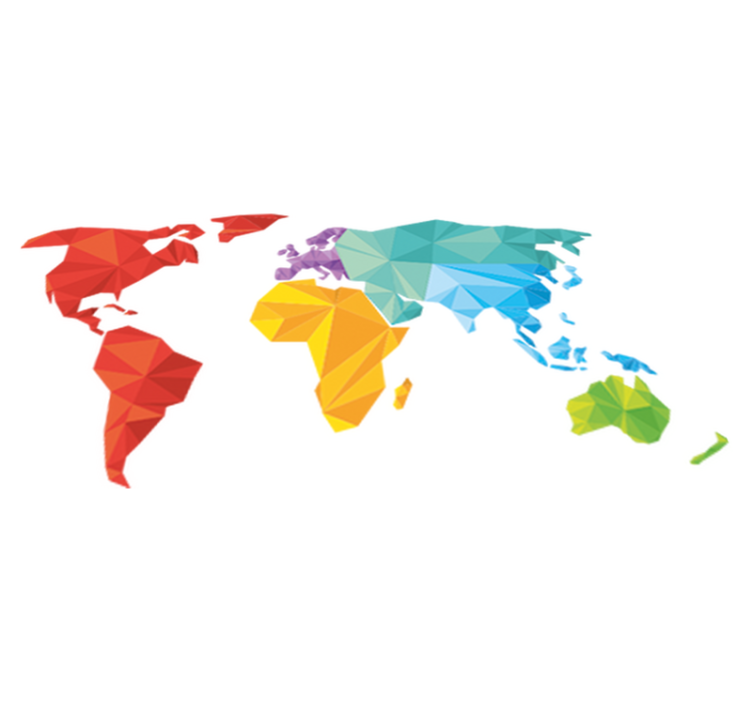 Vinyl tapijt wereldkaart geometrische muismat - TenStickers