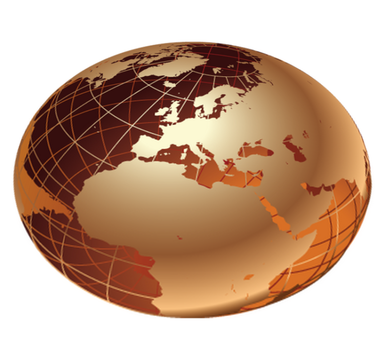 Vinyl tapijt wereldkaart gouden europa - TenStickers