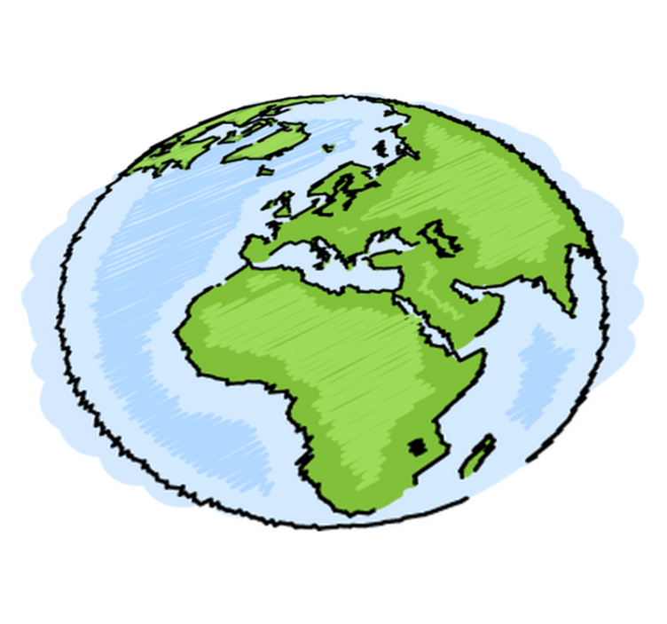 Vinyl tapijt wereldkaart decoratieve illustratie aarde - TenStickers