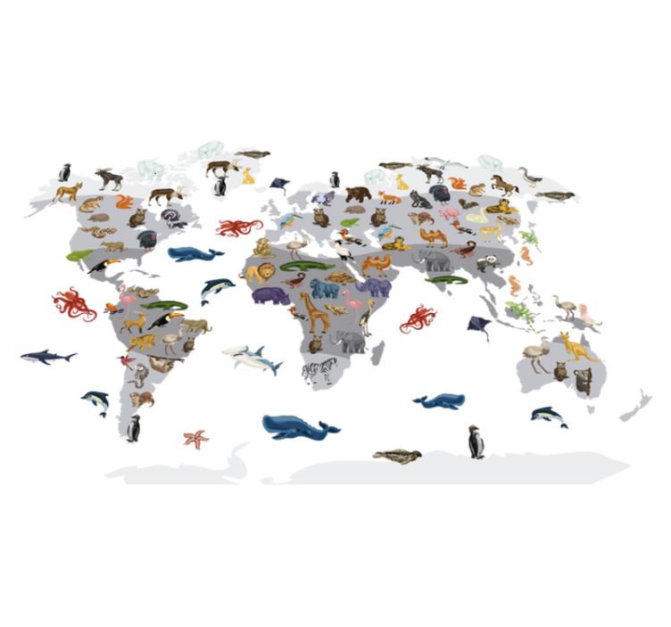 Vinyl tapijt wereldkaart nordic stijl muurdecoratie - TenStickers