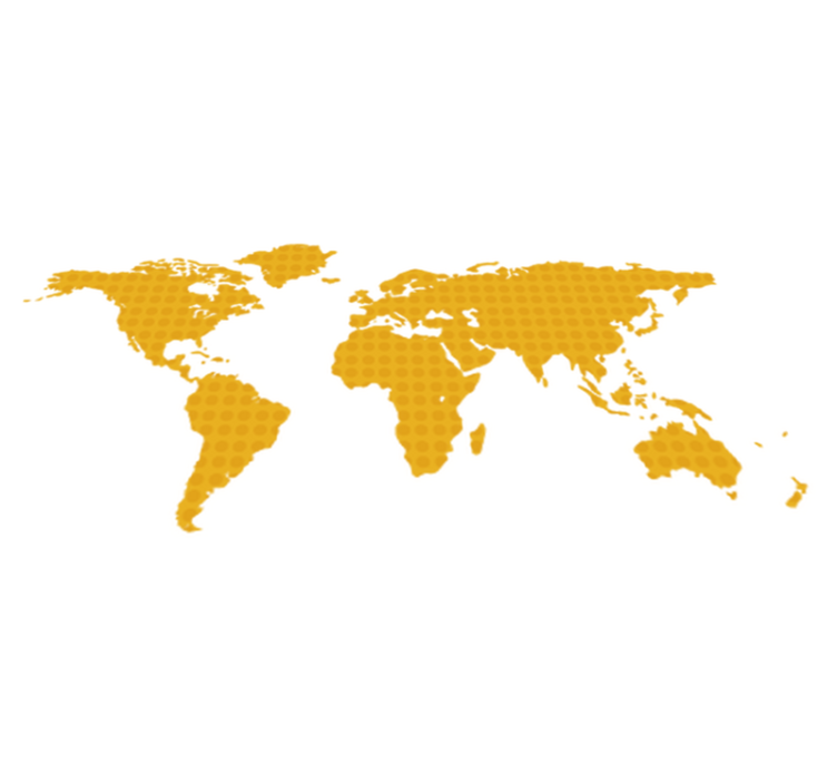 Vinyl tapijt wereldkaart gele stippen - TenStickers