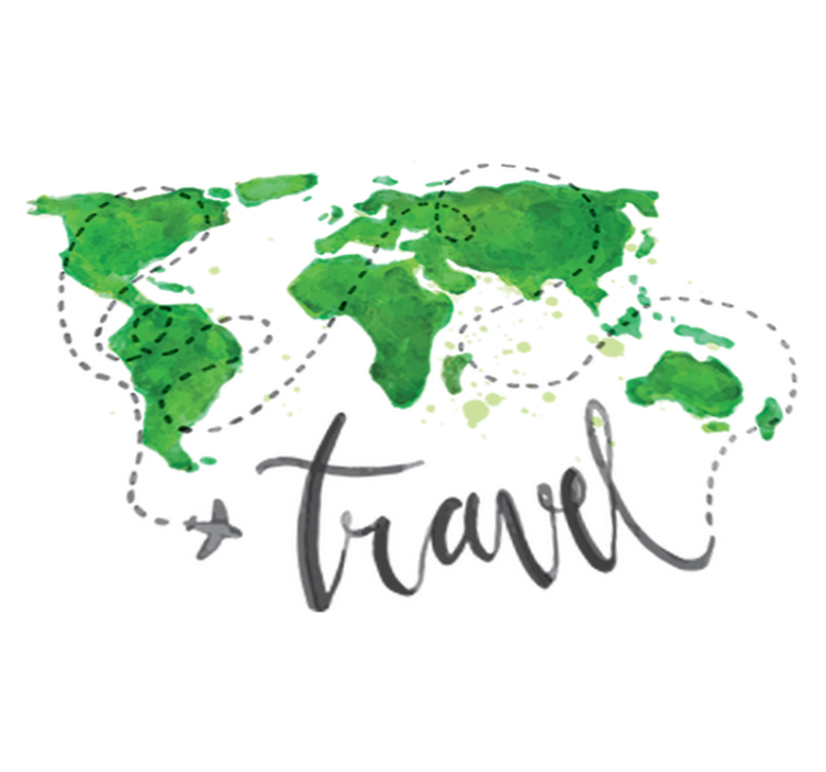 Vinyl tapijt wereldkaart decoratieve wereldkaart reizen - TenStickers