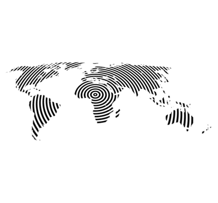 Vinyl tapijt wereldkaart met geconcentreerde textuur - TenStickers