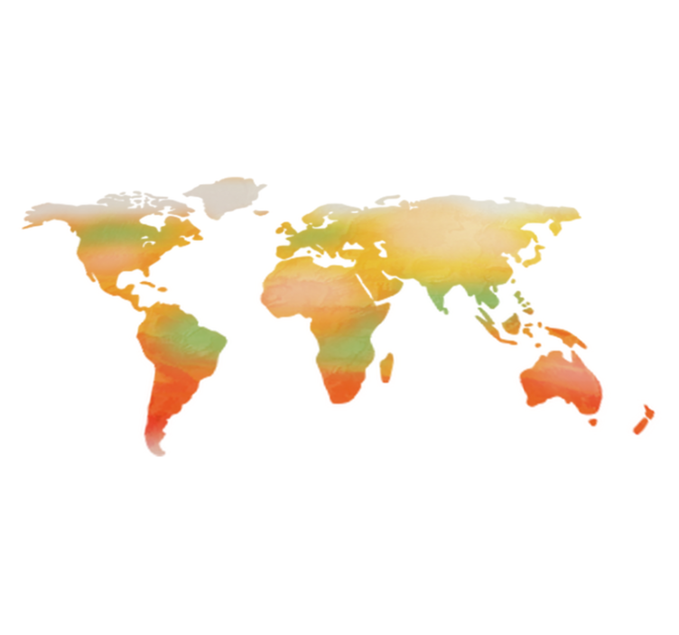 Vinyl tapijt wereldkaart muismat in volle kleur - TenStickers