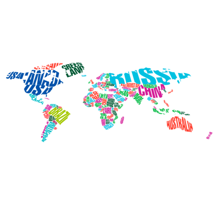 Vinyl tapijt wereldkaart vinilo mapamundi landen kleur - TenStickers