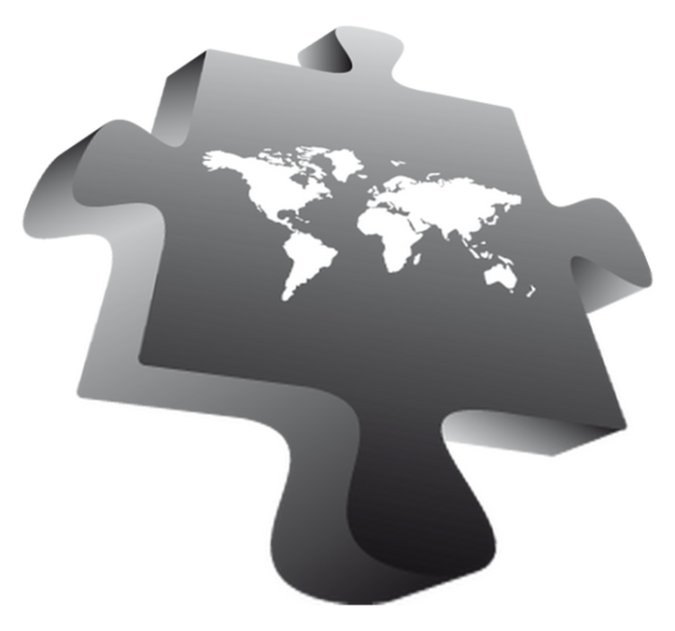 Vinyl tapijt wereldkaart puzzelstuk wereldkaart - TenStickers