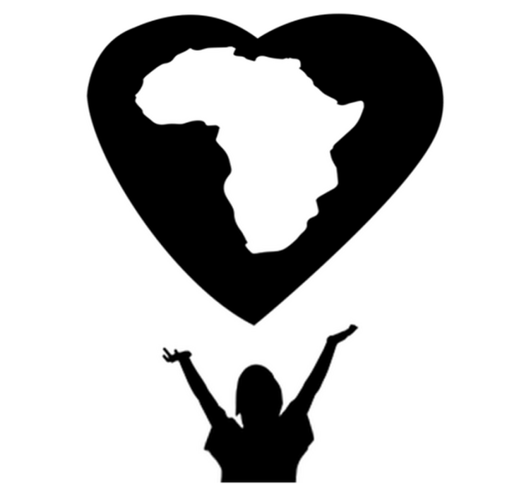 Vinyl tapijt wereldkaart liefde voor afrika - TenStickers