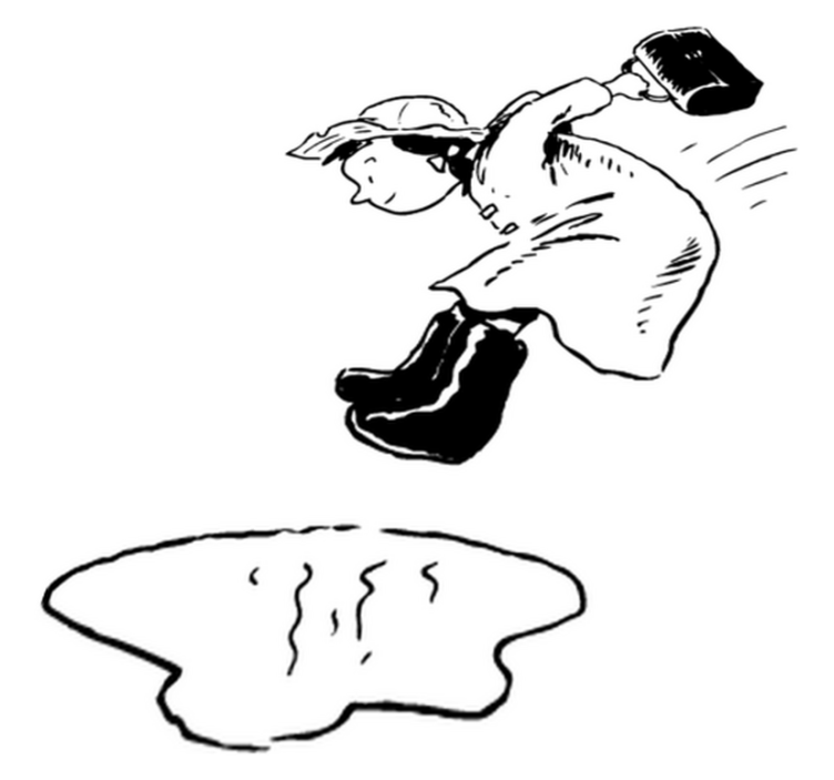 Vinyl tapijt kind springen in de plassen - TenStickers