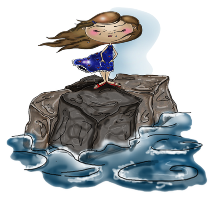 Vinyl tapijt kind meisje in de zee - TenStickers