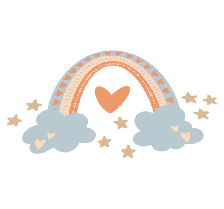 Vinyl tapijt kind pastelkleuren regenboog - TenStickers