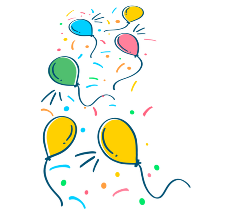 Vinyl tapijt kind ballon met confetti - TenStickers