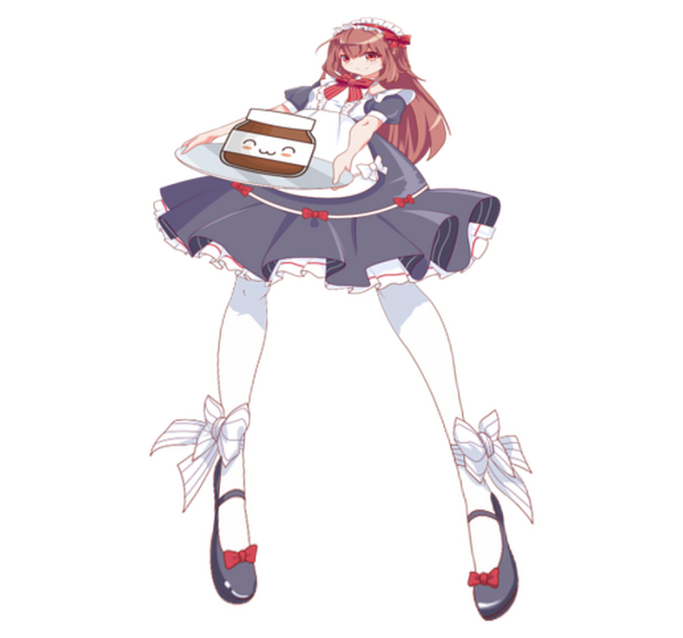 Vinyl tapijt kind anime meisje met nutella - TenStickers