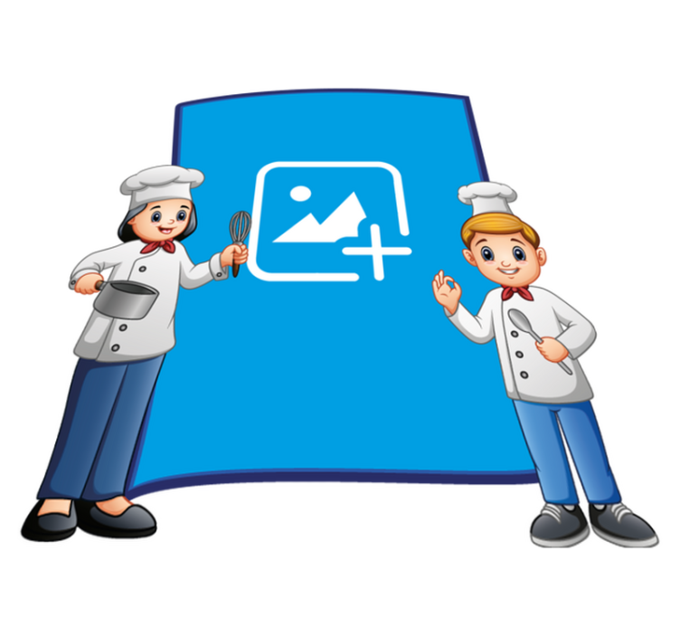 Vinyl tapijt kind met foto lijstje voor chef - TenStickers