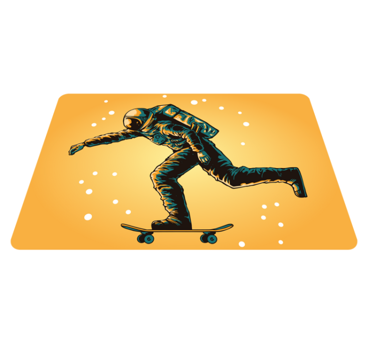 Vinyl tapijt kind astronaut skateboarden - TenStickers