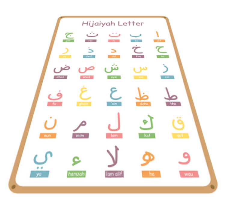 Vinyl tapijt kind arabic alfabet - TenStickers
