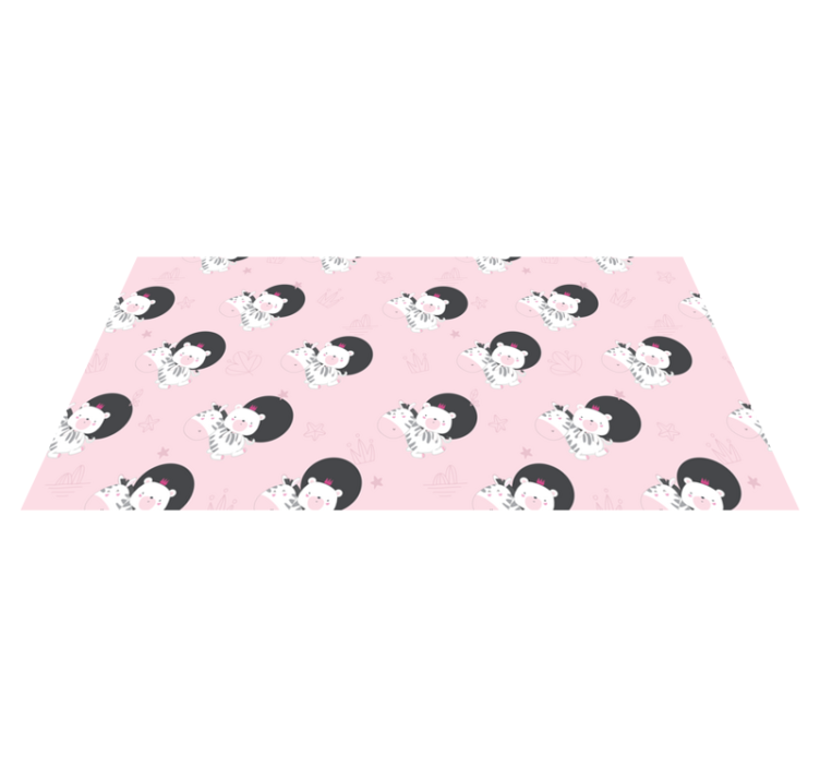 Vinyl tapijt kind baby zebra en beer meubels - TenStickers