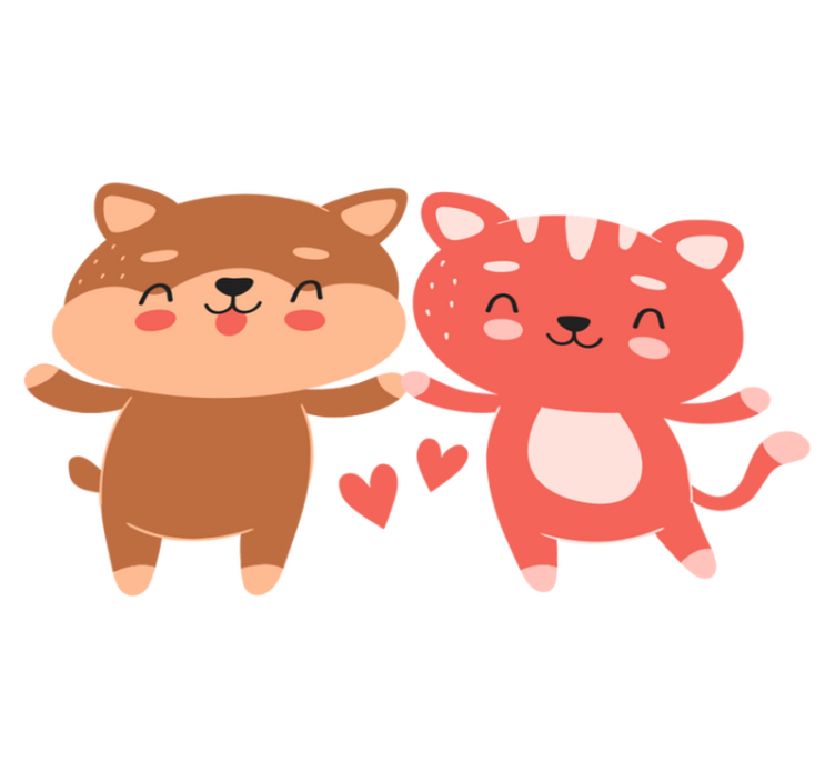 Vinyl tapijt kind honden vriendschap badge - TenStickers