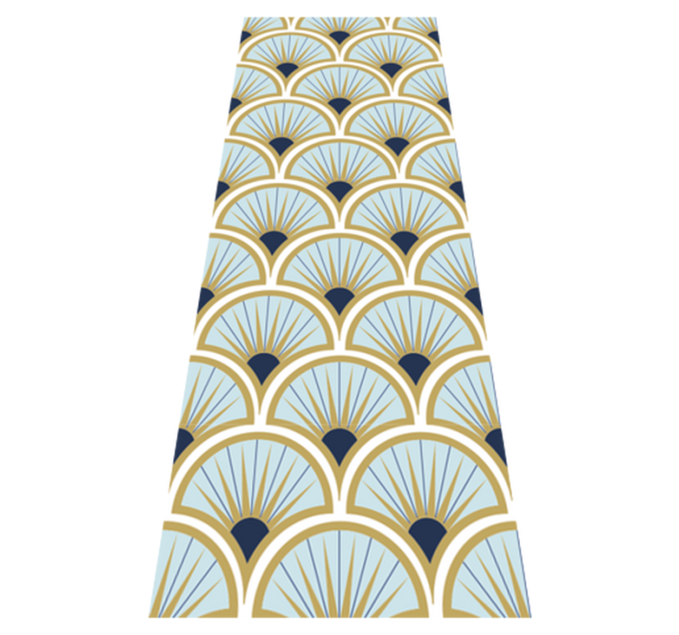 Vinyl vloerkleed badkamer art deco blauwe tinten - TenStickers