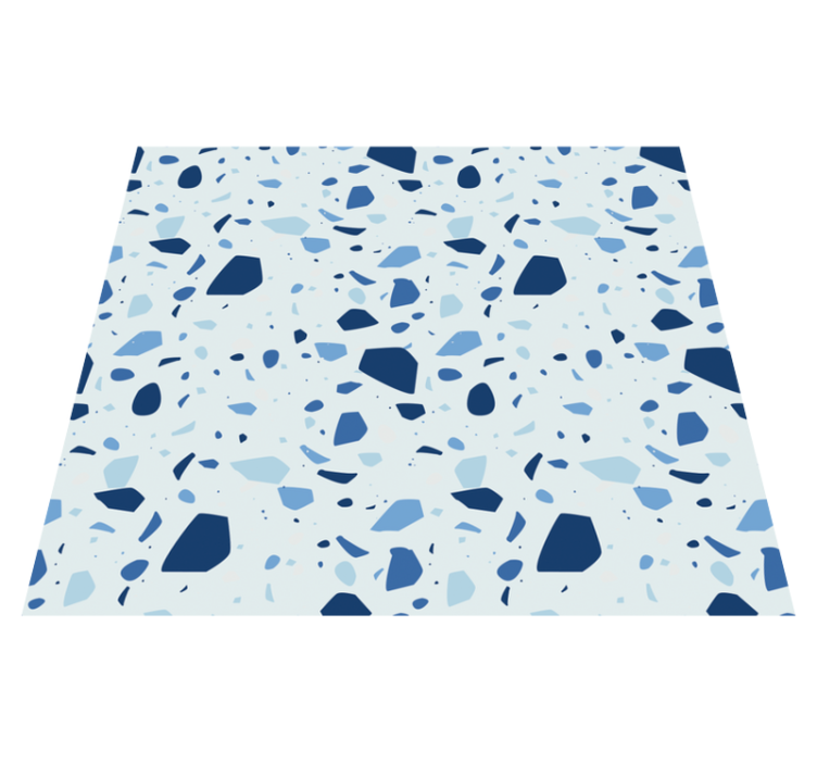 Vinyl vloerkleed badkamer blue terrazo - TenStickers