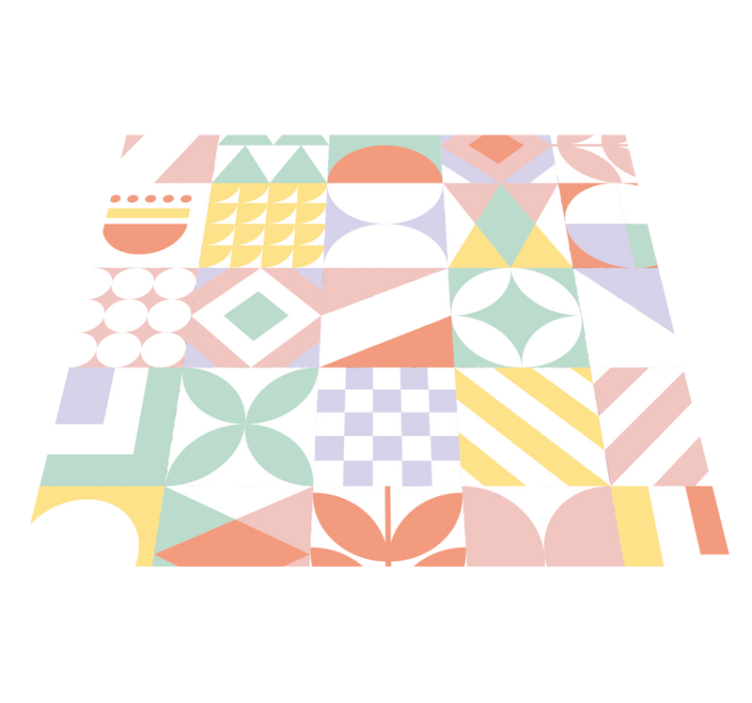 Vinyl vloerkleed badkamer ongewone vormen - TenStickers