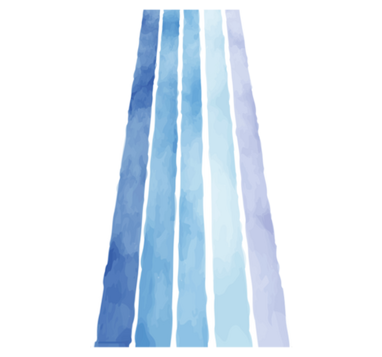 Vinyl vloerkleed badkamer met blauw aquarel lijnenpatroon - TenStickers