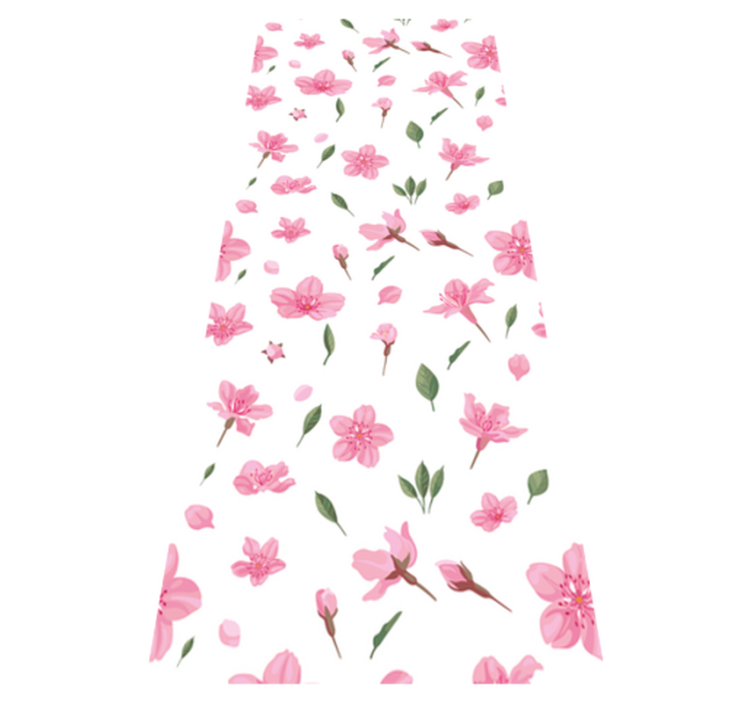 Vinyl vloerkleed badkamer aquarel pastel roze bloemen - TenStickers