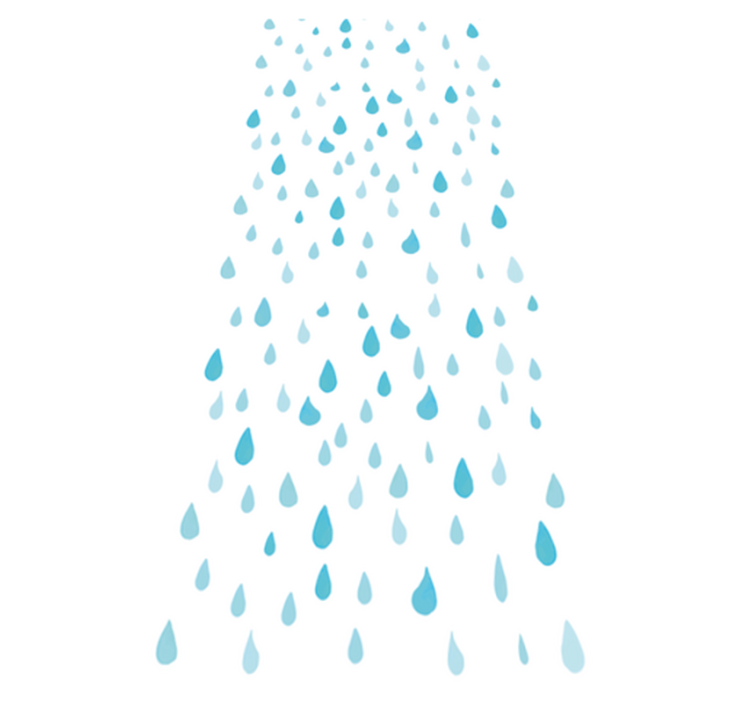 Vinyl vloerkleed badkamer blauwe waterverf druppels - TenStickers