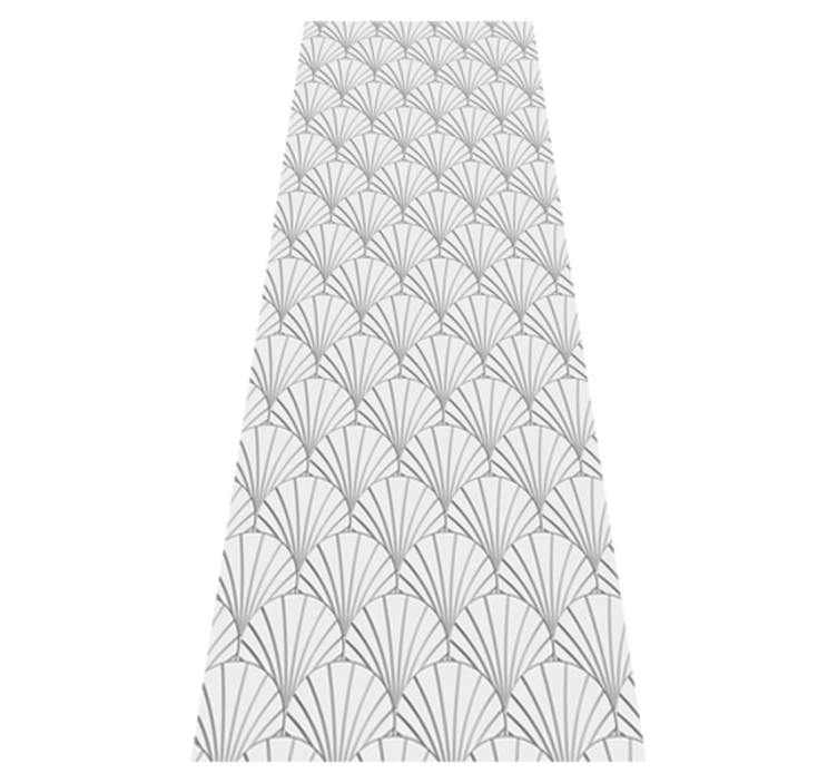 Vinyl vloerkleed badkamer art deco witte schelpenpatroon - TenStickers