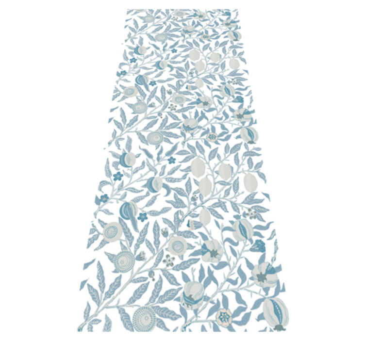 Vinyl vloerkleed badkamer blauwe bloemen victoriaans stijl - TenStickers