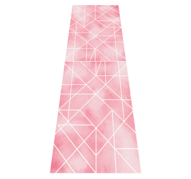Vinyl vloerkleed keuken met roze driehoekjes patroon - TenStickers