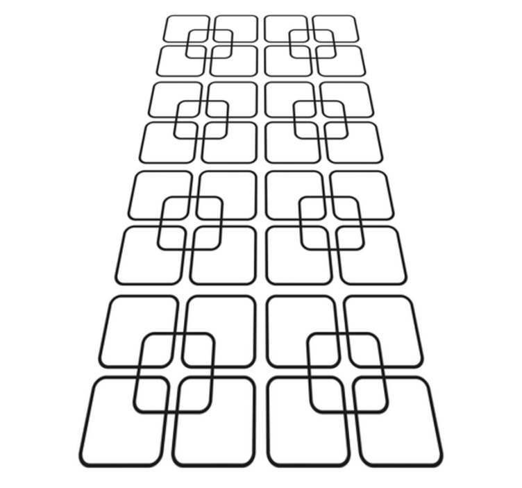 Vinyl vloerkleed keuken zwart vierkant urban patroon - TenStickers