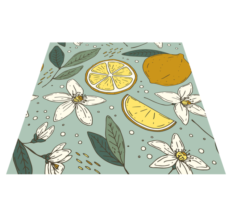 Vinyl vloerkleed keuken kleurrijk citroenpatroon - TenStickers