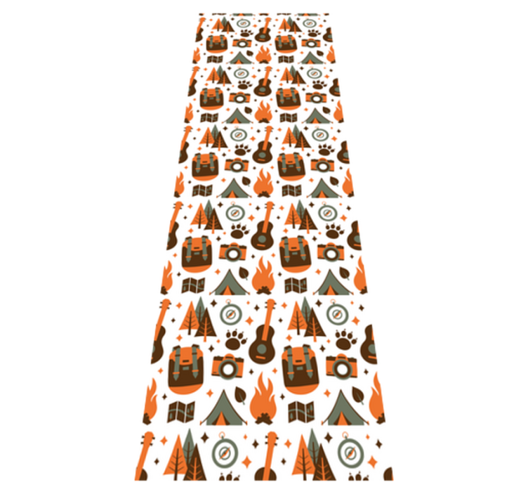 Vinyl tapijt slaapkamer bergen beer hout vuur - TenStickers