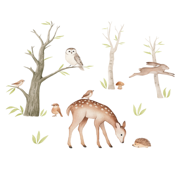 Vinyl tapijt slaapkamer herfst gekalmeerd bos - TenStickers