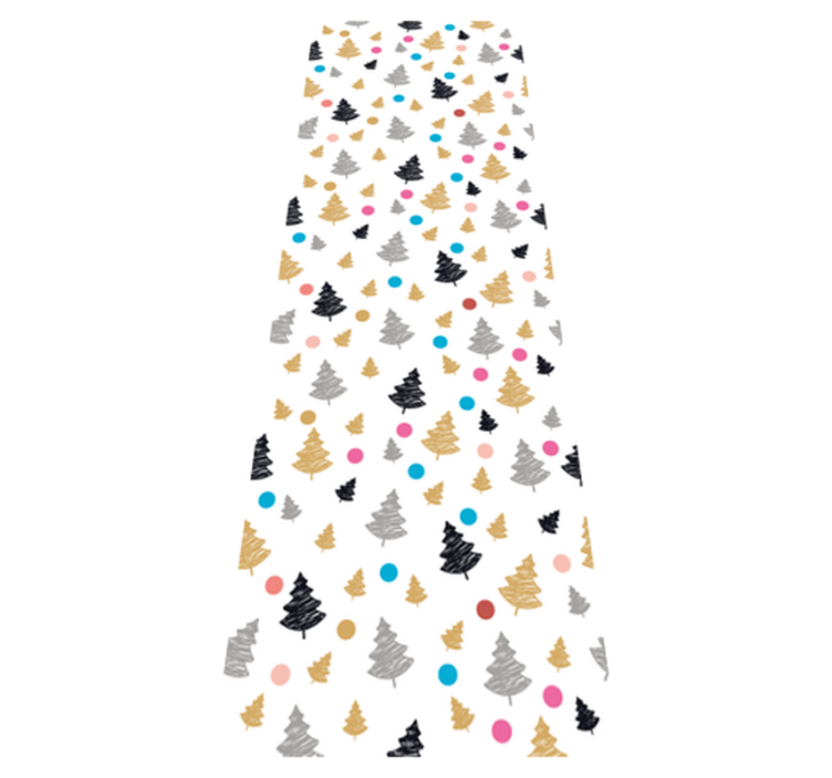Vinyl tapijt slaapkamer kleurrijke stippen met bomen - TenStickers