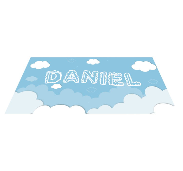 Cloudy Sky Personalization Vinyl tapijt slaapkamer - TenStickers