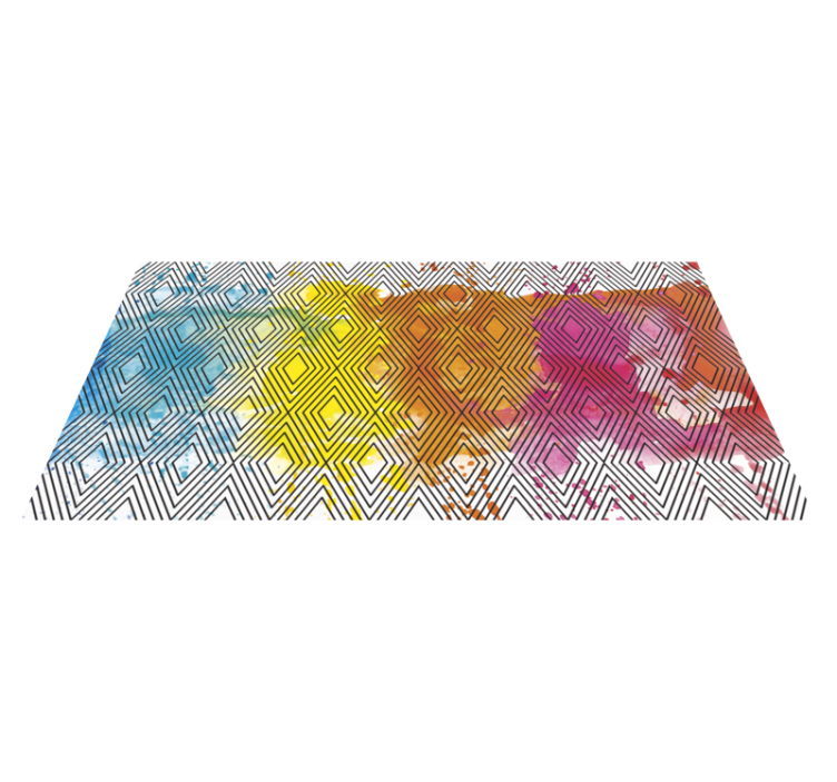 Multicolor Geometrisch Patroon Moderne vinyl tapijt - TenStickers