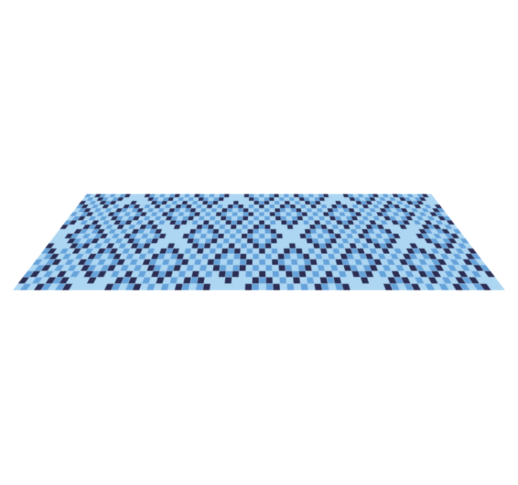 Geometrisch Blauw Pixel Patroon vormen vinyl tapijt - TenStickers