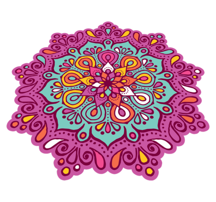 Vinyl tapijt mandala kleurrijk mandala ontwerp - TenStickers
