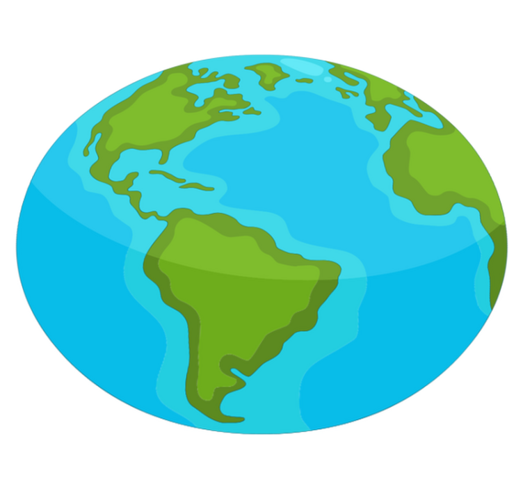 Illustratief wereldkaart vinyl tapijt - TenStickers