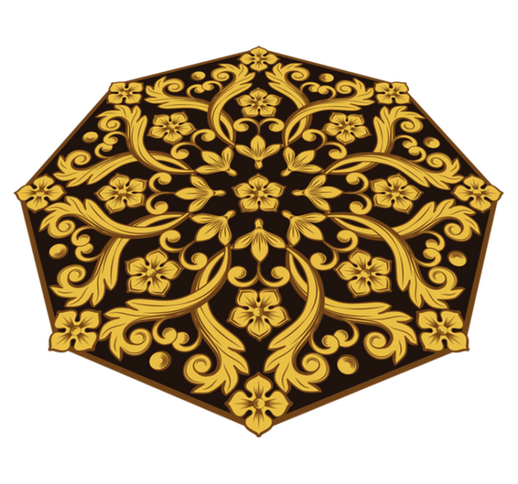 Barokke bladsymmetrie vinyl tapijt slaapkamer - TenStickers