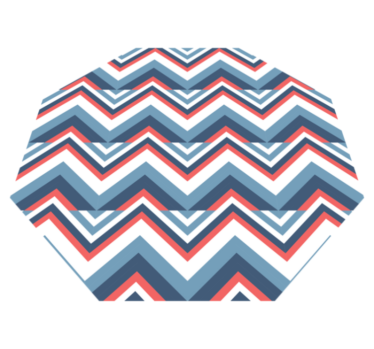 Chevron-kleurblok vinyl tapijt geometrisch - TenStickers