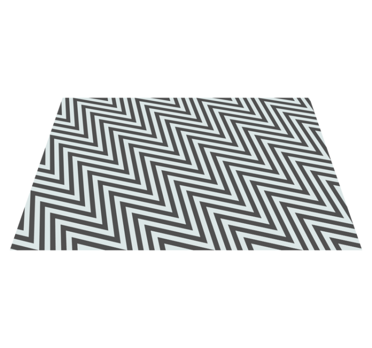 Geometrische zigzag vinyl tapijt met strepen - TenStickers
