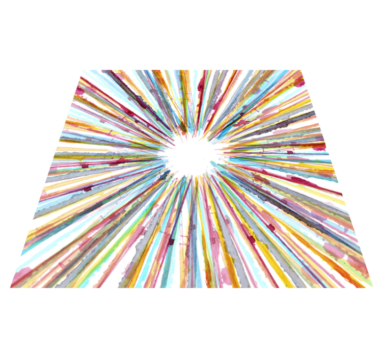 Stralend uitbarstingsmotief vinyl tapijt geometrisch - TenStickers