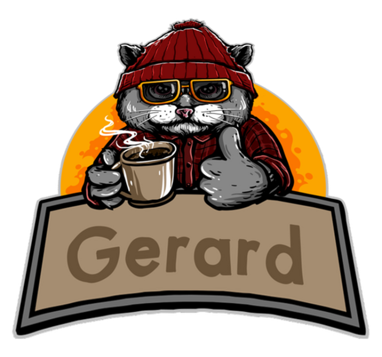 Aanpasbare katachtige vinyl tapijt met naam - TenStickers