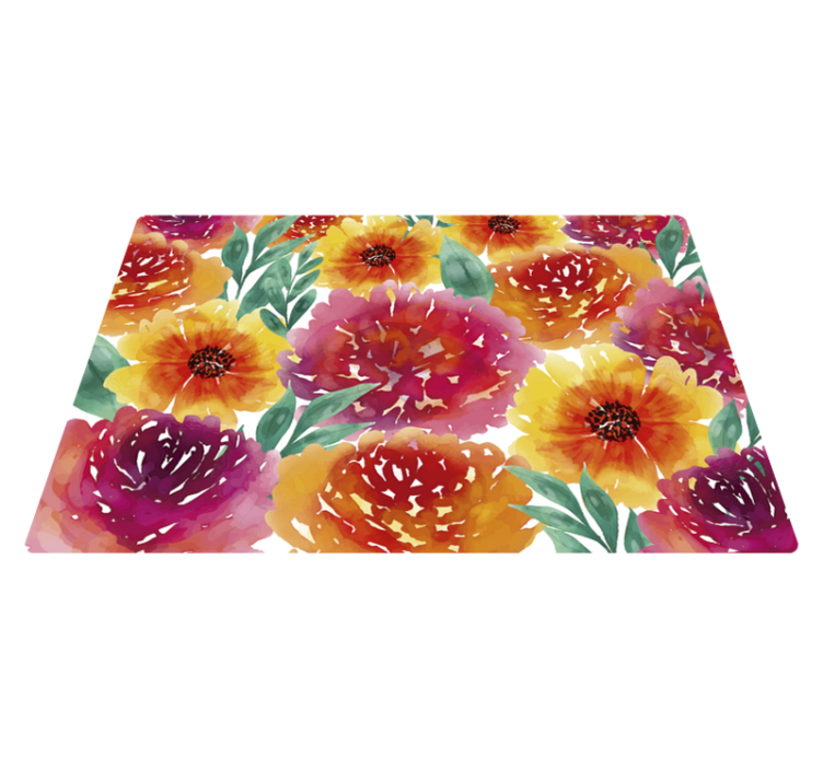 Vinyl vloerkleed kleurrijke bloemen - TenStickers