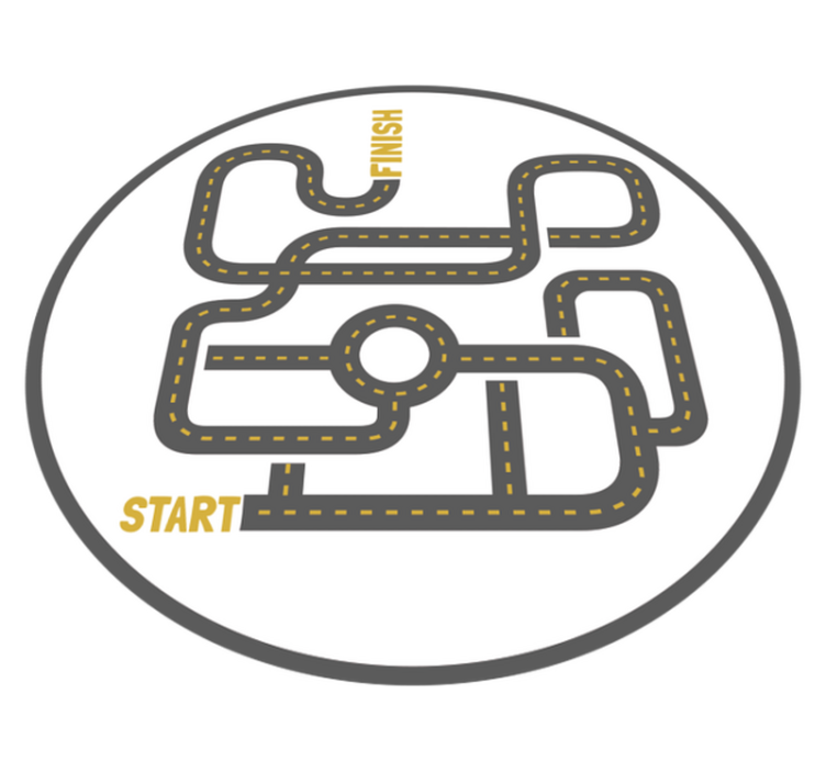 Rijweg avontuur vinyl tapijt spel - TenStickers