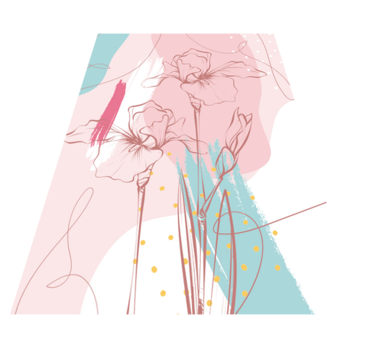 Abstracte bloemenpatronen vinyl tapijt bloemen en planten - TenStickers